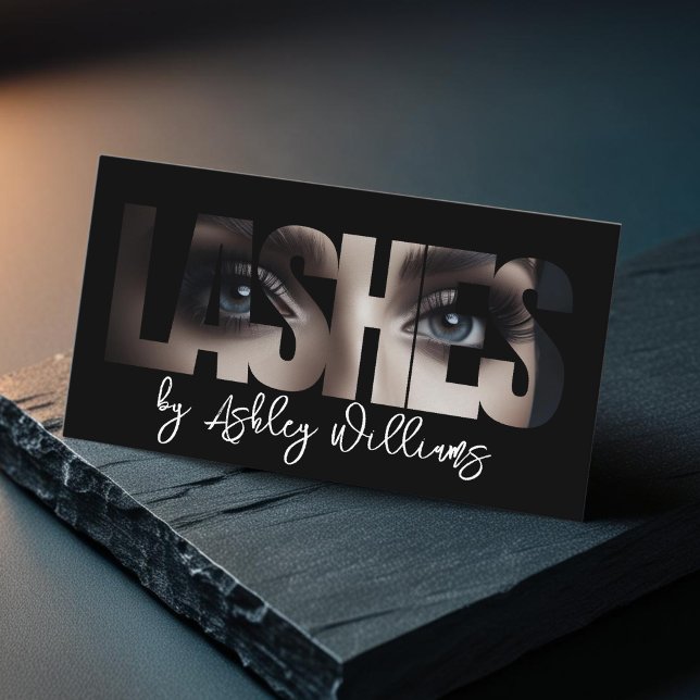 Moderne Typografie "LASHES by" lash artist Visitenkarte (Von Creator hochgeladen)
