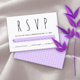 Moderne Typografie-Lavendel lila Hochzeit RSVP Karte