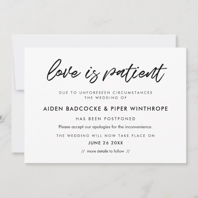 Moderne Typografie-Liebe ist eine Hochzeitkarte fü Einladung (Vorderseite)