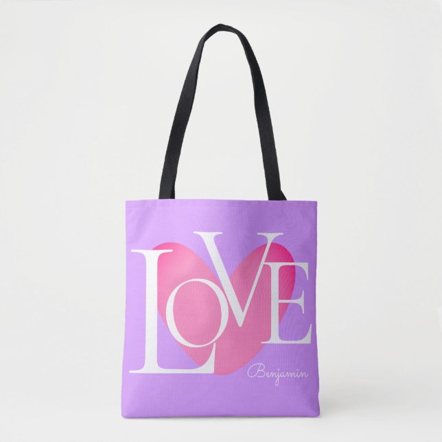 Moderne Typografie-LIEBE Tasche (Vorderseite)