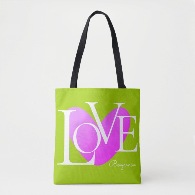 Moderne Typografie-LIEBE Tasche (Vorderseite)