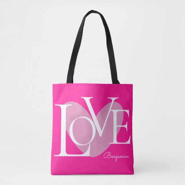 Moderne Typografie-LIEBE Tasche (Vorderseite)