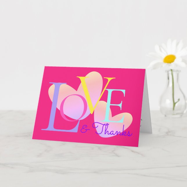 Moderne Typografie-Liebe und dank Textdesign-Karte Karte (Kleine Pflanze)