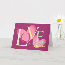 Moderne Typografie-Liebe und dank Textdesign-Karte Karte