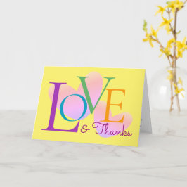 Moderne Typografie-Liebe und dank Textdesign-Karte Karte