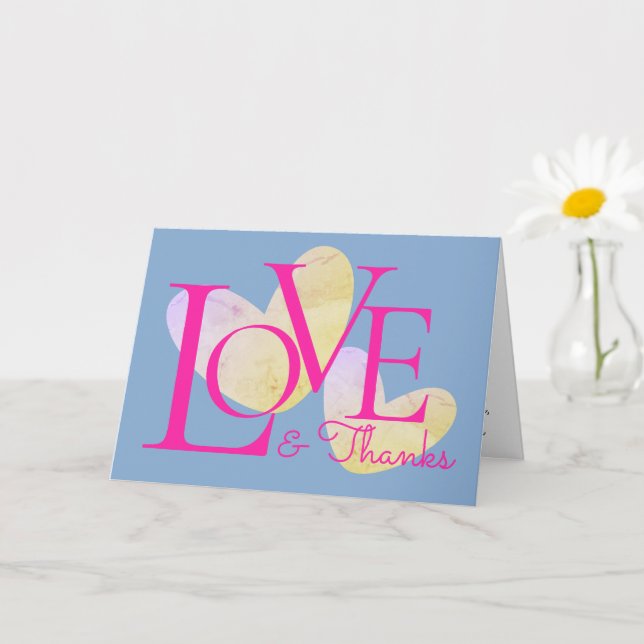Moderne Typografie-Liebe und dank Textdesign-Karte Karte (Kleine Pflanze)