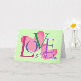 Moderne Typografie-Liebe und dank Textdesign-Karte Karte