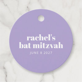 Moderne Typografie Lila Bat Mitzvah Personalisiert Geschenkanhänger