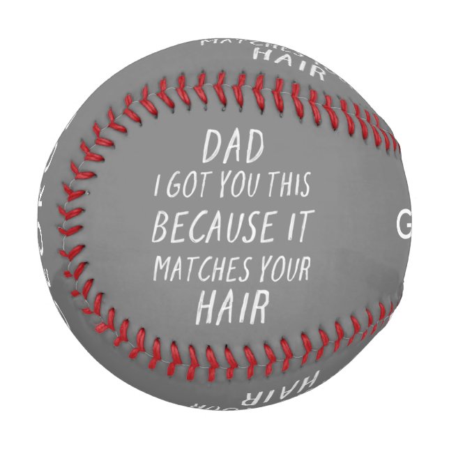 Moderne Typografie lustige Papa graue Haare Väter  Baseball (Vorderseite Links)