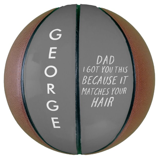 Moderne Typografie lustige Papa graue Haare Väter  Basketball (Vertikal)