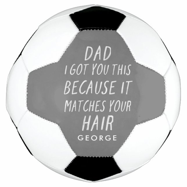 Moderne Typografie lustige Papa graue Haare Väter  Fußball (Vorderseite)