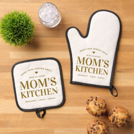 Moderne Typografie Mama Kitchen Ofenhandschuh & Topflappen-Set