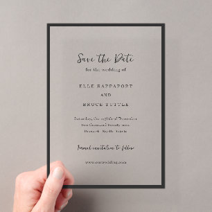 Moderne Typografie Minimalistische Hochzeit "Save  Acryleinladungen