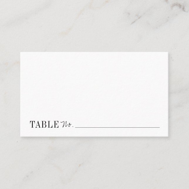 Moderne Typografie minimalistische Schwarz-weiße H Platzkarte (Vorderseite)