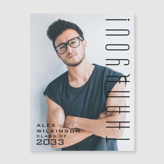 Moderne Typografie Minimalistischer Abschluss Viel Magnetkarte (Vorderseite)