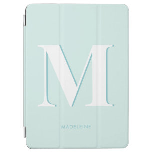 Moderne Typografie Mint Turquoise Monogram Initial iPad Air Hülle