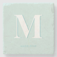Moderne Typografie Mint Turquoise Monogram Initial