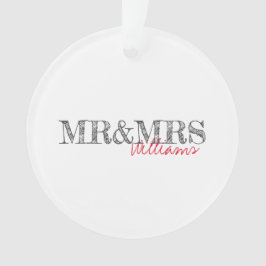 Moderne Typografie Mr.&Mrs. Name Wedding Date Ornament