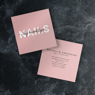 Moderne Typografie Nail Artist Quadratische Visitenkarte