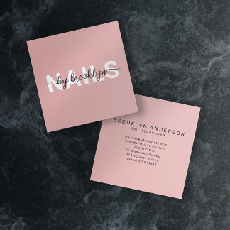 Moderne Typografie Nail Artist Quadratische Visitenkarte