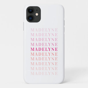 Moderne Typografie Name Personalisiert Pink Coral Case-Mate iPhone Hülle