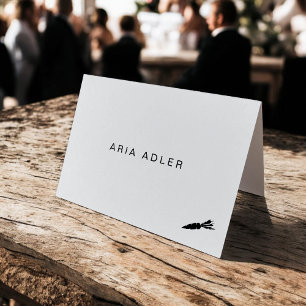 Moderne Typografie Name Veggie Wedding Platzkarten Tischnummer