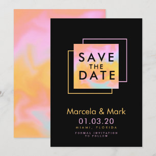 Moderne Typografie Orange Candy Save The Dates Kar Karte