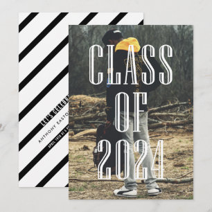 Moderne Typografie-Overlay-Klasse des Abschlusses  Einladung