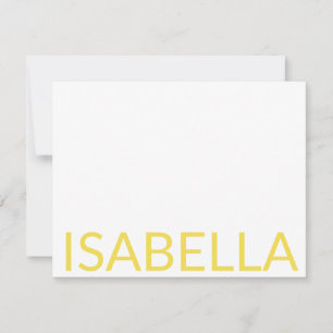 Moderne Typografie Personalisiert-gelbe Bezeichnun Mitteilungskarte