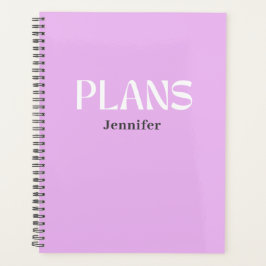 Moderne Typografie Personalisiert Lila Planer