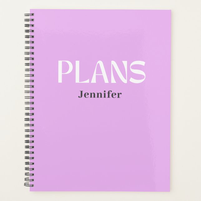 Moderne Typografie Personalisiert Lila Planer (Vorderseite)