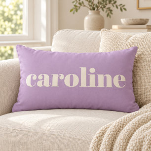 Moderne Typografie Personalisierter Name Lavendel Lendenkissen