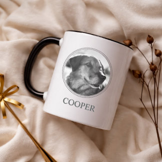 Moderne Typografie Personalisierter Zwei-Foto-Haus Tasse