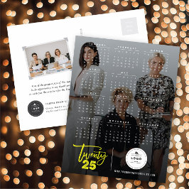 Moderne Typografie Pinselschrift 2025 Calendar-Fot Feiertagspostkarte