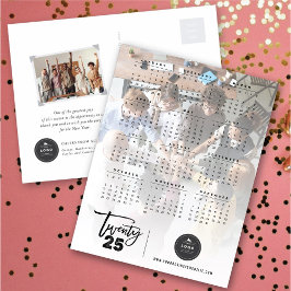 Moderne Typografie Pinselschrift 2025 Calendar-Fot Feiertagspostkarte