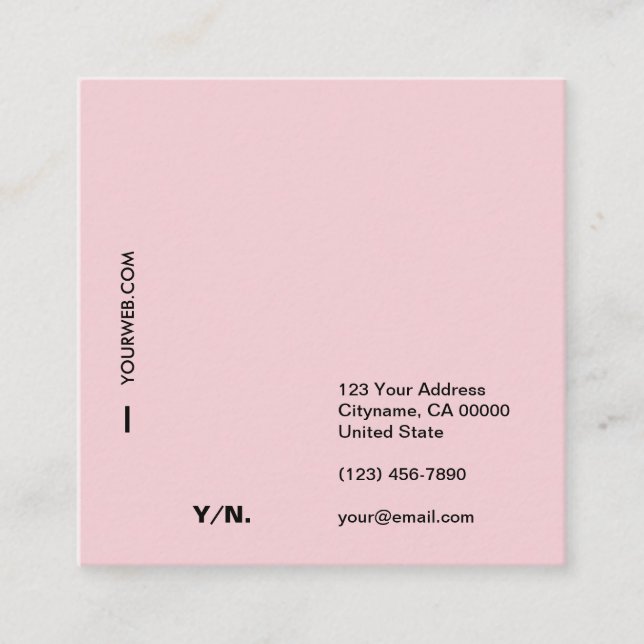 Moderne Typografie-quadratische Quadratische Visitenkarte (Vorderseite)