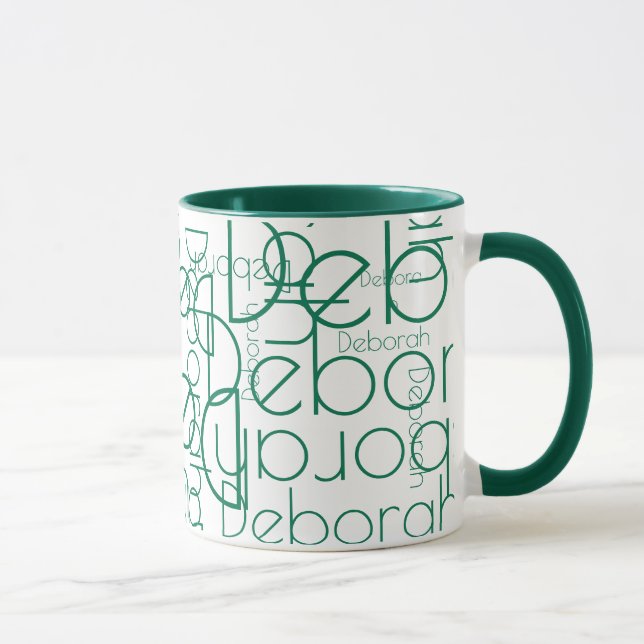 Moderne Typografie Retro-Grün Tasse (Rechts)