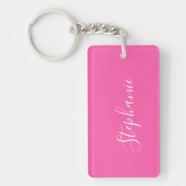 Moderne Typografie rosa personalisiert Schlüsselanhänger