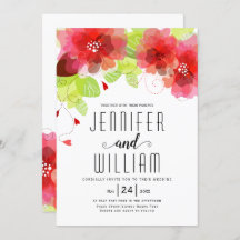 Moderne Typografie Rote Blume Blumenhochzeit