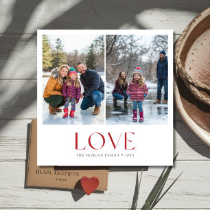 Moderne Typografie Rote Liebe Valentinstag Familie Feiertagskarte