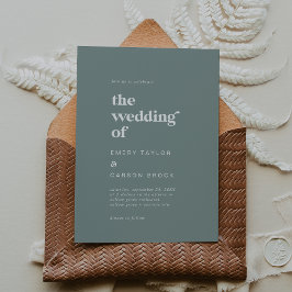 Moderne Typografie | Sage Green die Hochzeit von Einladung