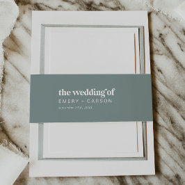 Moderne Typografie | Sage Green Wedding Einladungsbanderole