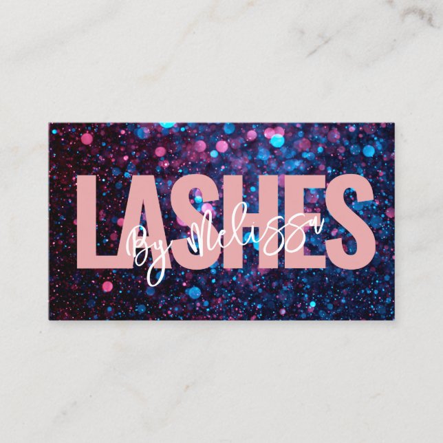 Moderne Typografie Schönheit Makeup Artist Lashes Visitenkarte (Vorderseite)