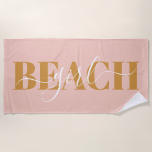 Moderne Typografie Schrift orange rosa Strand Zita Strandtuch
