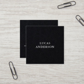 moderne Typografie schwarz Quadratische Visitenkarte