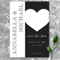 Moderne Typografie Schwarz-weiß Heart Wedding