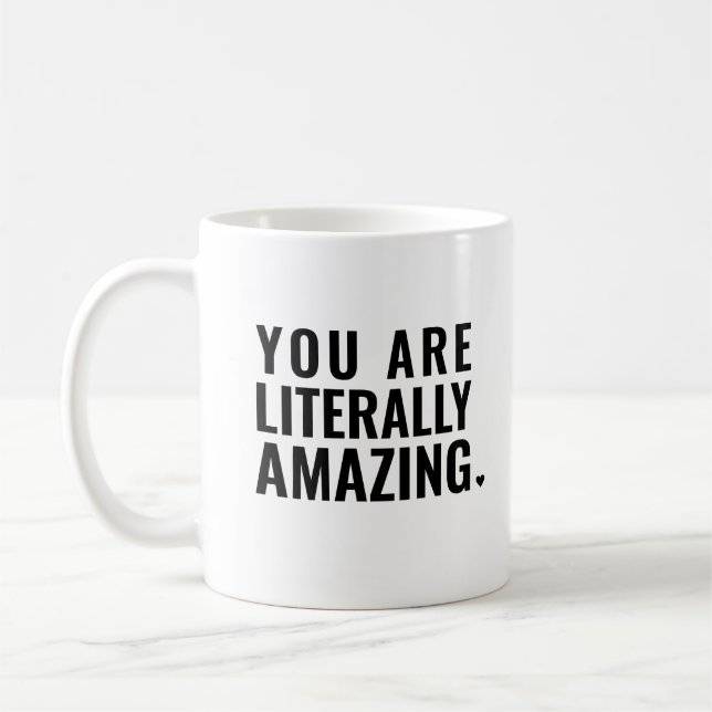 Moderne Typografie Schwarz-weiß inspirierendes Zit Kaffeetasse (Links)