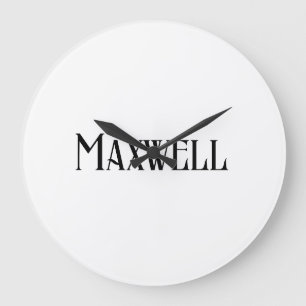 Moderne Typografie Schwarzer Familienname Große Wanduhr