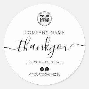 Moderne Typografie Script Vielen Dank Runder Aufkleber