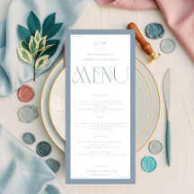 Moderne Typografie Staubblau Save The Date